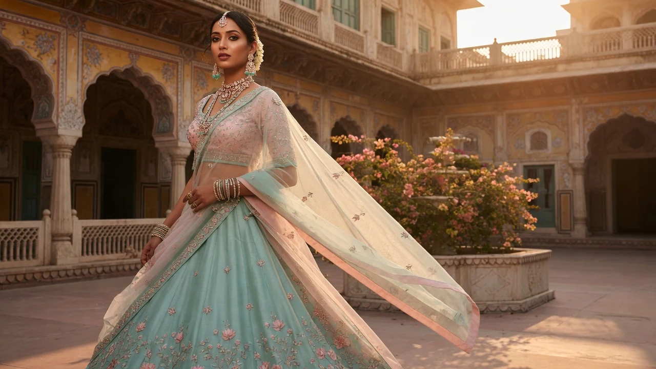 2026 brocade and Banarasi minimal bridal trend on an Indian model